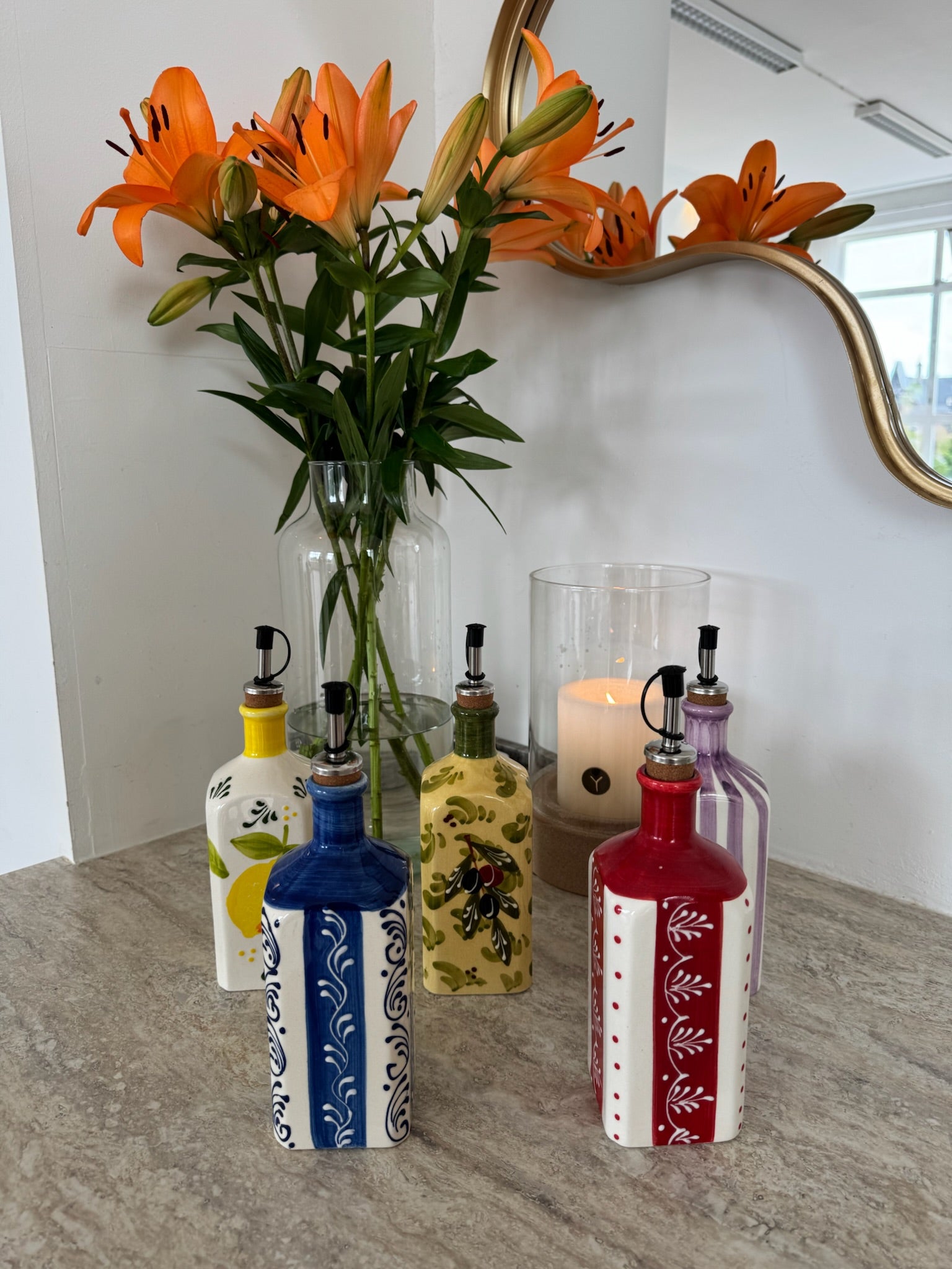 Olijfoliefles | Lavendelstrepen