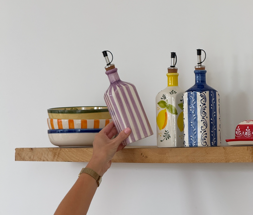 Olijfoliefles | Lavendelstrepen