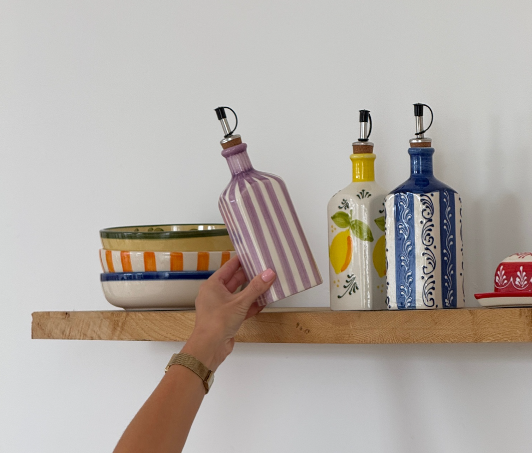 Olijfoliefles | Lavendelstrepen